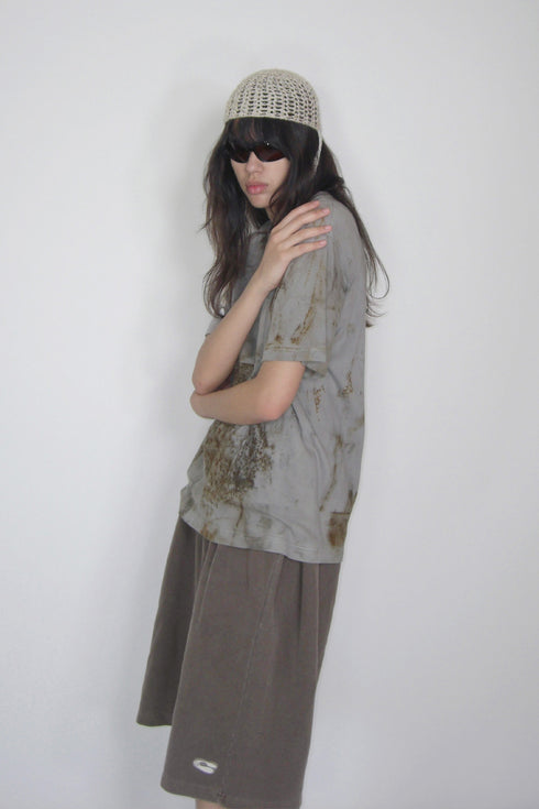 Mayte × Cycle ECHO STAR WASHED HALF PANTS -BROWN- *Last1